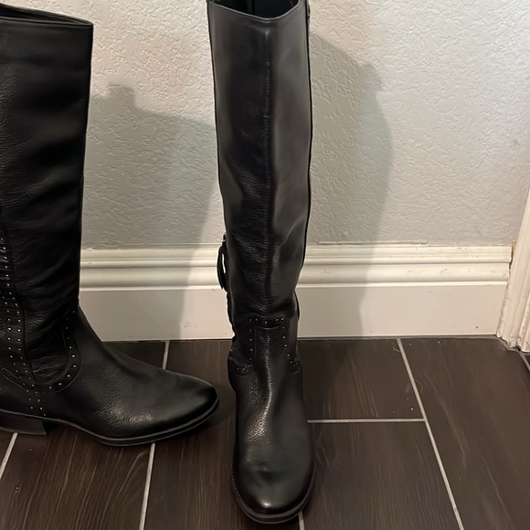 Sam Edelman Prina Black Leather Riding Boots Leather 7 - Picture 3 of 11